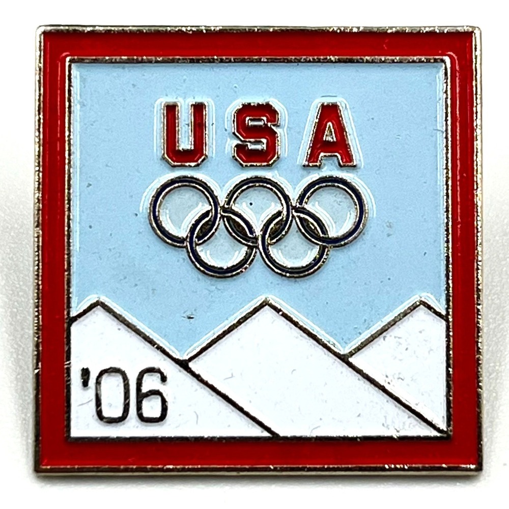 Vintage 2006 USA Olympics Pin Winter Games Torino Aminco Red White Blue Enamel
